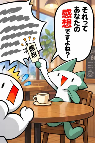 N「それってあなたの感想ですよね?」の札の絵